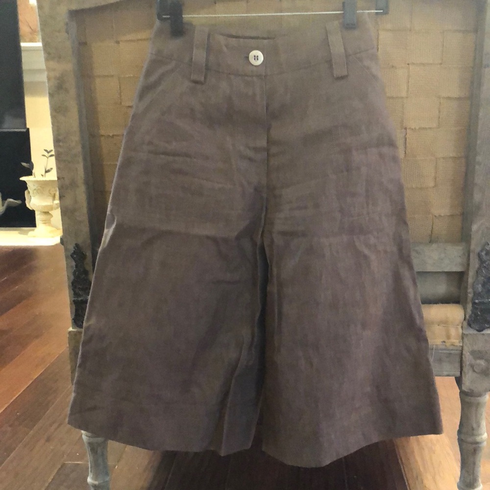 Louis Vuitton linen wide leg cropped/capri pants